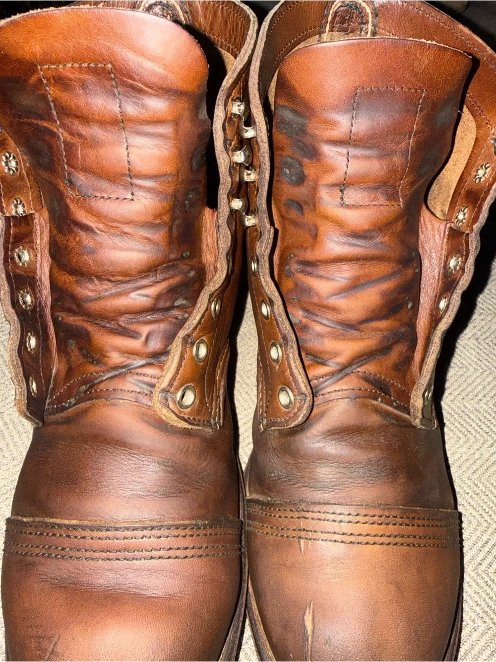 Red Wing Iron Ranger 8111 Amber Harness Leather Boots Size 8 E2 Wide